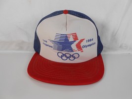 Vintage 1984 Los Angeles LA Olympics Snap back Blue Mesh Foam Trucker Hat Cap - $9.50