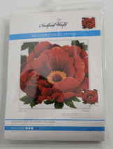 Needleart World Red PEONY No Count Printed Cross Stitch Kit NEW Flower 640.083 - £12.48 GBP
