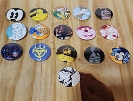 Disney &amp; Anime Buttons Pins LOT 16 Mini Pins 3/4 &quot; Circumference - $18.21