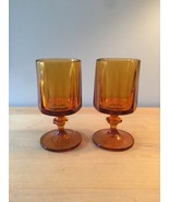 Amber/gold goblets set of 2 made by Colony/Indiana Glass in the Nouveau ... - £13.35 GBP