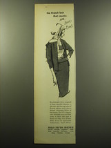 1959 Saks Fifth Avenue Fashion Ad - The French knit that counts: un, deux, trois - $18.49