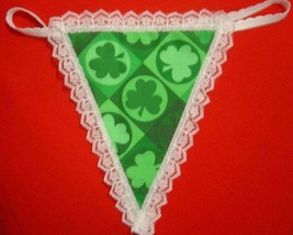 New Womens SHAMROCK FUN St Patricks Day Irish Gstring Thong Lingerie Underwear - £15.17 GBP