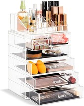 Acrylic Cosmetics Makeup and Jewelry Storage Organizer Case Display with Drawers - £45.49 GBP