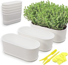 5 Set Window Herb Planter Box Rectangular,8.5X3.5 Inch White, Garden Bal... - $33.99