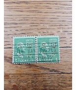 US Stamp George Wahington 1c Used Green Strip of 2 &quot;Hire the Handicapped&quot; - $2.73 CAD