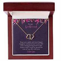 To My Girlfriend 10k Gold Everlasting Love Necklace With 18 Pave Set Dia... - £125.85 GBP