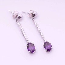 1.5 Carat Natural Purple Amethyst Handmade Earrings, earrings in 925 Sterling Si - $42.30