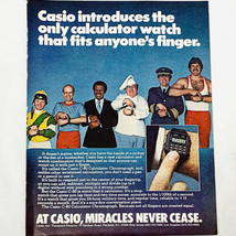 Vintage 1980 Print Ad Casio C-80 Digital Calculator Watch Full Color 8&quot; ... - £5.18 GBP