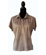 Lady&#39;s Polo Shirt, Grand Slam Performance Apparel, LG, Striped, Starburst - $337.68 MXN