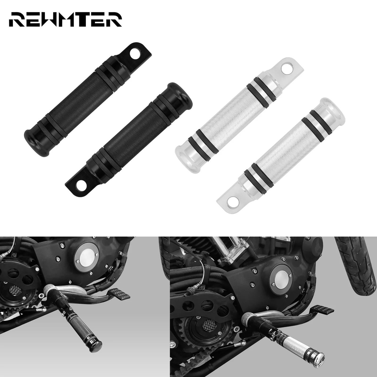 Motorcycle Foot Pegs Universal CNC  Footrest Pedal Footpeg For Harley To... - $22.34+