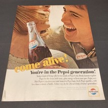 Vintage Print Ad The Pepsi Generation Come Alive 1964 Ephemera 10 3/8&quot; x 13 3/8&quot; - £7.79 GBP
