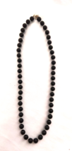 Fashion Jewelry Women&#39;s Necklace Round Navy Blue Beads Acrylic 18 inches Long - £8.39 GBP