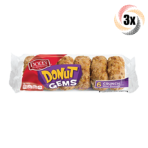 3x Pack Dolly Madison Bakery Donut Gems Crunch Mini Donuts 4oz Fast Ship... - £8.67 GBP