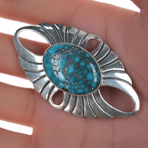 Carol Wylie Navajo silver and high grade turquoise pin - $247.50