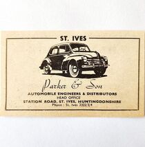 1954 Parker &amp; Son Automobile Dealer St Ives Advertisement Automobilia E89F5 - $19.99
