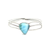 Sterling Silver Larimar Cuff Bracelet 12.8g - £238.71 GBP