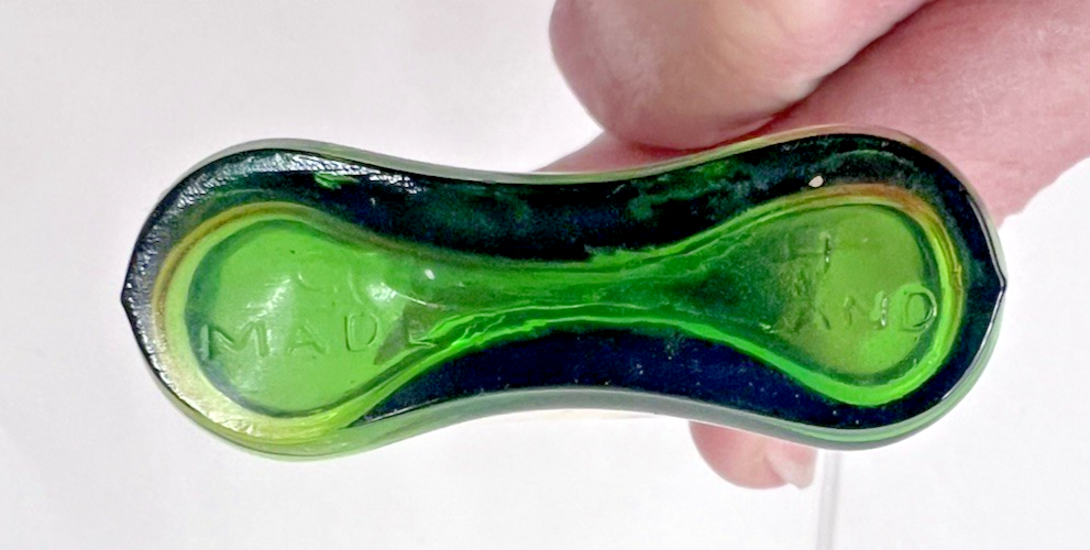Vintage Old Cottage Lavendar Perfume Scent Bottle England Deep Green Glass 2 5/8 Item image 6