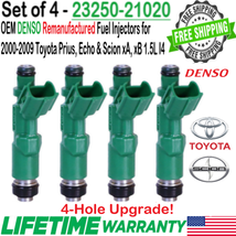 OEM x4 Denso 4-Hole Upgrade Fuel Injectors for 2000-2009 Toyota &amp; Scion 1.5L I4 - $142.55