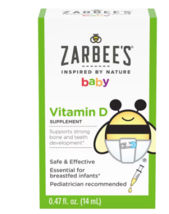 Zarbee&#39;s Baby Vitamin D Supplement Fragrance-Free 0.47FL OZ - £38.55 GBP
