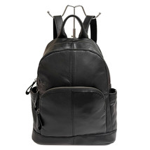 Long-Term Leather Backpack Women&#39;s Black Top Layer Soft Cowhide Women&#39;s Backpack - £63.39 GBP