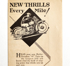 1929 Harley Davidson Motorcycle 45 Twin Advertisement 1930 Model Antique... - $39.99