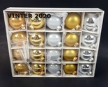 IKEA Vinter 2020 Christmas Balls 20x Glass Gold Silver White 2 1/4&quot; (6cm... - $28.66