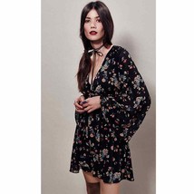 Free People Boho Black Floral Lilou Dress X Small - £36.62 GBP