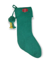 Holiday Time Aqua Green Lurex Knit 21 in Christmas Stocking with Tassels (New) - £6.80 GBP