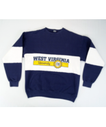 Vintage 80s West Virginia Mountaineers Sweat Taille XL Bleu Blanc USA - £18.63 GBP