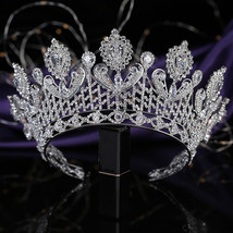 Crown Romance Dignified Zirconia Tiara Women Wedding Bride Hair Accessor... - £112.23 GBP
