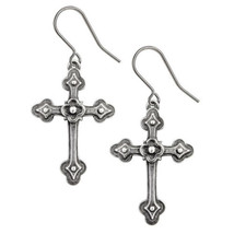 Alchemy Gothic Devotion Apostle Crosses Earrings Dangling Surg Steel Hooks E464 - £19.50 GBP