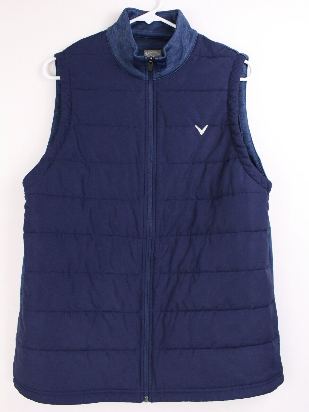 Callaway Quilted Golf Vest Men's Size Large Full Zip Sleeveless Navy Blue - £17.40 GBP