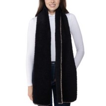 Jenni Solid Sherpa Rectangular Scarf Black New - £6.22 GBP