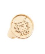 14K GOLD Vintage Ring Solid Bordered Carved Royal Family Crest  Sz 9.5  ... - $1,314.63 CAD
