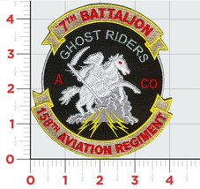 4.5&quot; ARMY 7TH BATTALION GHOST RIDERS DESERT STORM HOOK &amp; LOOP EMBROIDERE... - £27.53 GBP