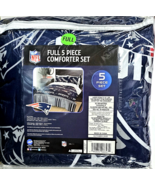 NFL New England Patriots Full 5 Piece Comforter Set 2 Pillowcase Flat An... - $87.51 CAD