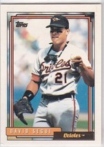 M) 1992 Topps Baseball Trading Card - David Segui #447 - $36.97 MXN