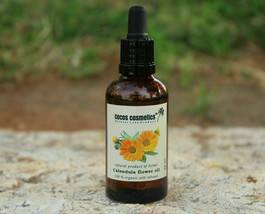 VEGAN Organic Calendula face Oil |Infused with sweet almond oil |Hair Scalp Care - £14.26 GBP