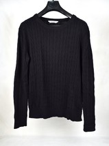 Mr. Simple Sweater Cable Knit Cotton Black L Mens - £23.37 GBP