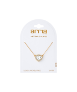 ARRIA BY KISS 14KT GOLD PLATED RHINESTONE PENDANT NECKLACE #JN139 - $5.99