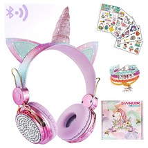 Unicorn Kids Bluetooth Headphones For Girls,Boys Teens,Wireless Cat Headset For  - £28.79 GBP
