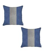 Set Of Two 18&quot; X 18&quot; Grey And Blue Geometric Zippered Handmade Polyester... - €47,08 EUR
