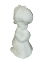 Fenton art glass figurine vtg Christmas sculpture praying milk white pra... - £25.87 GBP