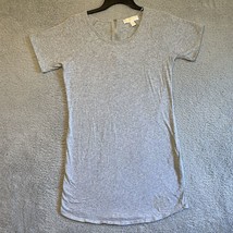 Michael Kors Women T Shirt Dress Back Zip Short Sleeve Crew Neck Gray Si... - $20.05