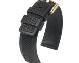 Hirsch Accent Caoutchouc Watch Strap - Black - L - 24mm / 22mm- Shiny Si... - $114.95