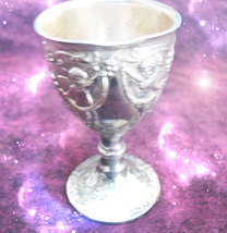HAUNTED ANTIQUE GOBLET SALEM ALWAYS PLENTIFUL & ABUNDANT NEW ENGLAND MAGICK  image 2