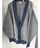 Vintage Henry Grethel Sweater Sz L Shetland Wool Dad Grandpa Cardigan - $39.34 CAD