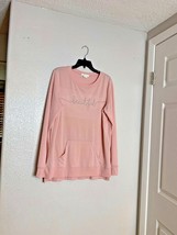 C Wonder Womens Sz L Beautiful Sweatshirt Pink Long Sleeve Pullover Crew... - £30.15 GBP