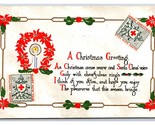 Christmas Greeting Arts and Crafts Red Cross Stamp 1917 DB Postcard R10 - $5.89