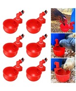 6x Automatic Chicken Water Cup Waterer Poultry Drinking Bowl Feeder Drin... - $208.88 MXN